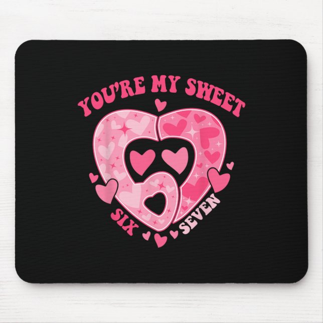 Romantic Heart Pattern Sweet Six Seven Valentine T Mouse Pad (Front)