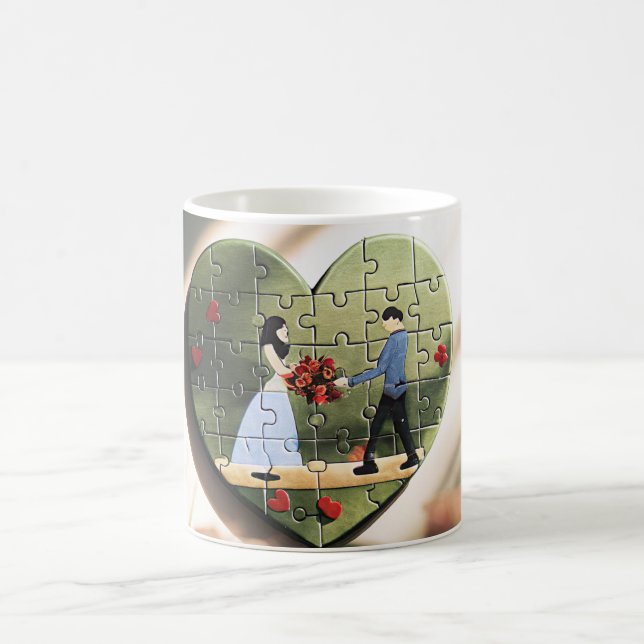 Romantic Heart Puzzle Mug (Center)