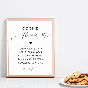 Romantic Heart Script Cookie Flavours Wedding Sign