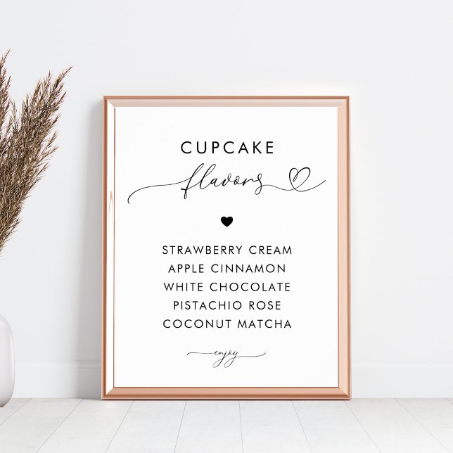 Romantic Heart Script Cupcake Flavours Wedding Sig Poster (Creator Uploaded)