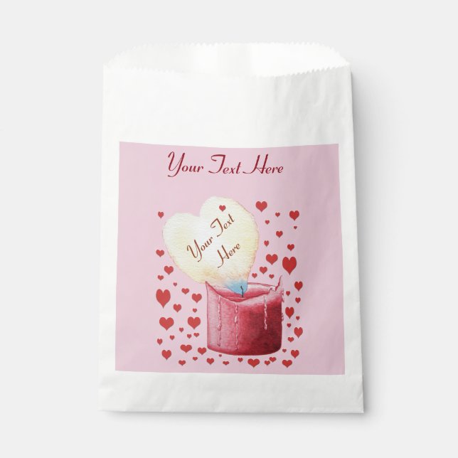 Romantic heart shaped flame for weddings favour bag (Front)