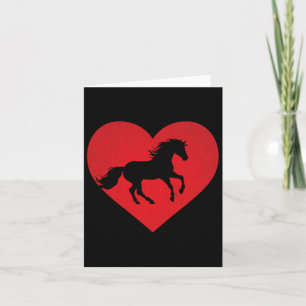 Romantic Heart Shaped Horse Equestrian Lover Valen Card