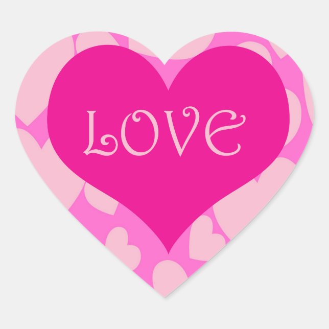 Romantic Heart Shaped Sticker. Sticker (Front)