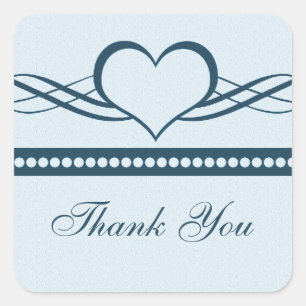 Romantic Heart Swirls Thank You Stickers