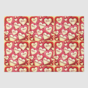 Romantic Heart-Themed Valentine's Day Tissue Paper