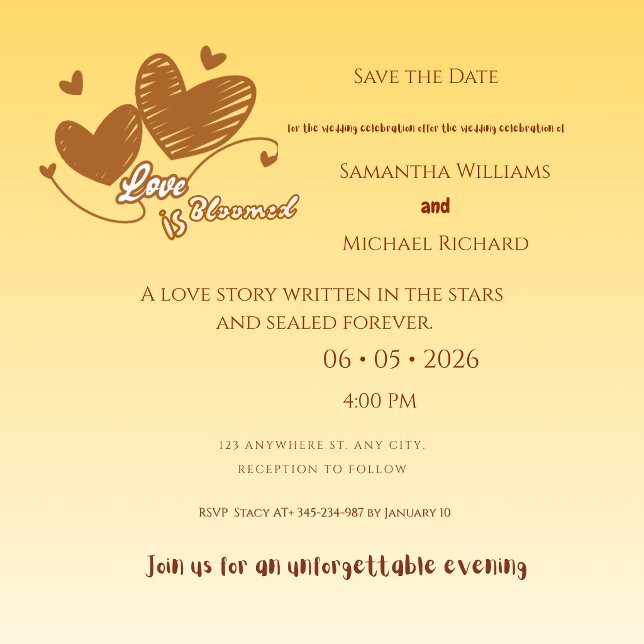 Romantic Heart Wedding Save‑the‑Date Invitation –  (Creator Uploaded)