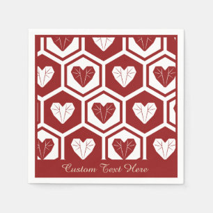 Romantic Heart White Diamond Heart Personalise Napkin