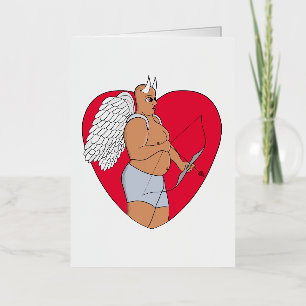 Romantic Heart With an Unusual Cupid Foil Greeting Card
