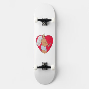 Romantic Heart With an Unusual Cupid Skateboard