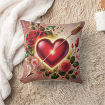 Romantic Heart with Roses and Gold