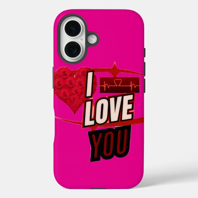 Romantic Heartbeat Red Rose Phone Case (Back)