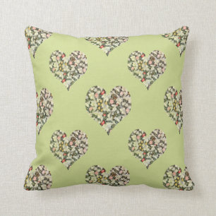 Romantic Hearts Floral Pattern Cushion