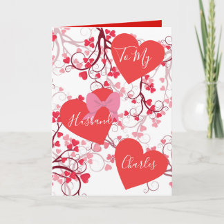 Romantic Hearts for Him Valentine’s Day  Holiday Card