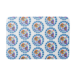 Romantic Hearts Lovely Blue Sphere Elegant Modern Bath Mat