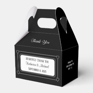 Romantic Hearts Modern Black and White Wedding Favour Box