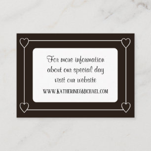 Romantic Hearts Modern Brown and White Wedding Enclosure Card