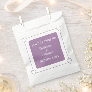 Romantic Hearts Modern Light Purple Wedding Favour Bag