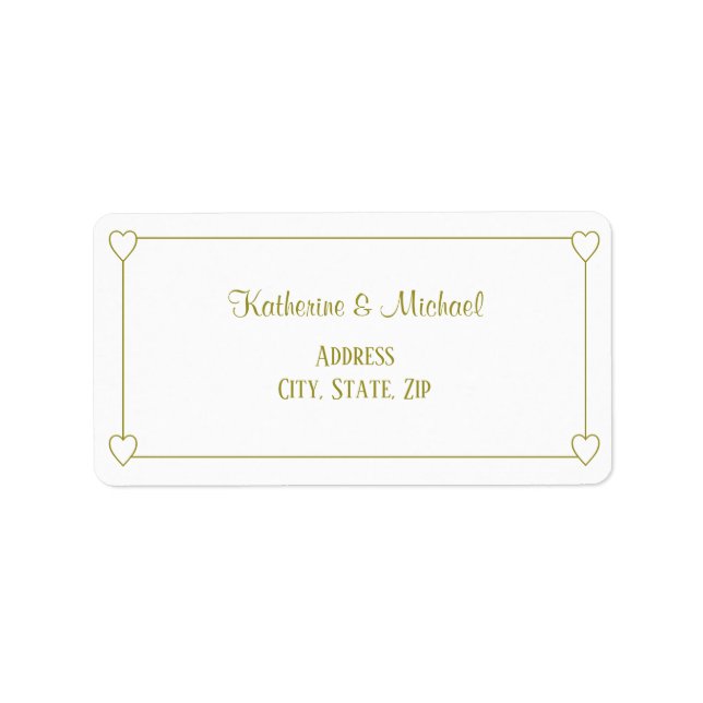 Romantic Hearts Modern White Simple Wedding Label (Front)