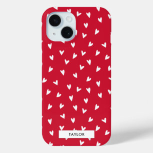  Romantic Hearts   Personalised Monogram Name  iPhone 15 Case