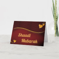 Romantic Hearts Red and Gold Shaadi Mubarak