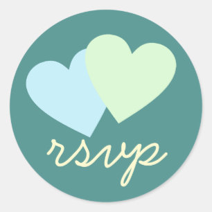 romantic hearts rsvp (Répondez S'il Vous Plaît)  Classic Round Sticker