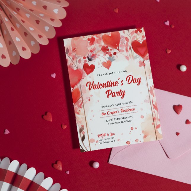 Romantic Hearts | Valentine's Day Party Invitation (Creator Uploaded)