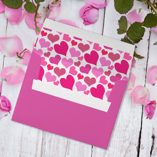 Romantic Hearts Wedding or Engagement Envelope