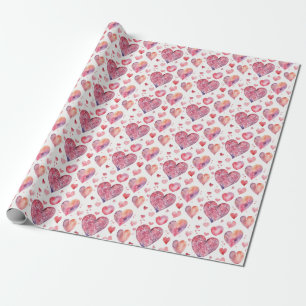 Romantic Hearts Wrapping Paper