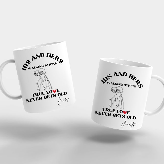 Romantic His and Hers True LOVE Never Gets Old Coffee Mug (Creator Uploaded)