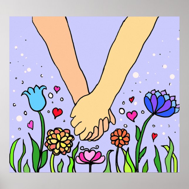 Romantic Holding Hands - dating / anniversary gift Poster (Front)