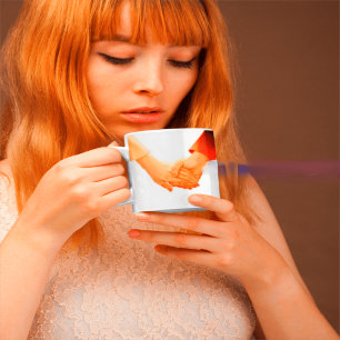 "Romantic Holding Hands Illustration Mug – Love & 