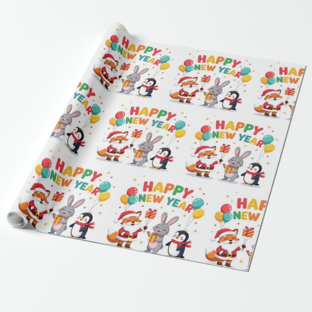 Romantic Holiday Design Wrapping Paper (Unrolled)