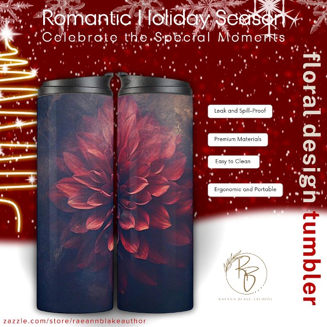 Romantic Holiday Season Floral Design Tumbler (Creator Uploaded)