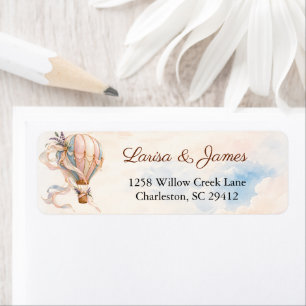 Romantic Hot Air Balloon Destination Wedding Return Address Label