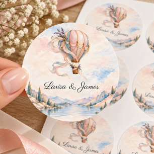 Romantic Hot Air Balloon Wedding Envelope Seal
