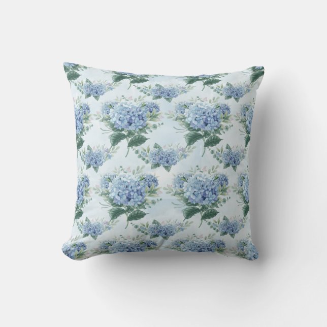 Romantic Hydrangea Botanical Garden Cushion (Front)