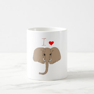 Romantic I love elephants Coffee Mug