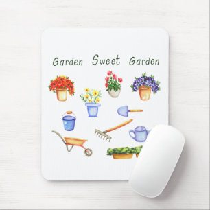 Romantic I love my fowers Minimalist Cute   Mouse Pad