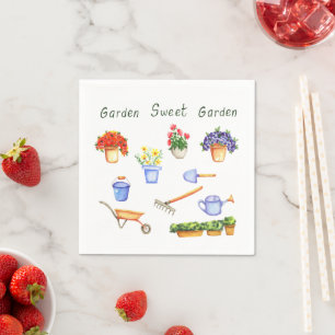 Romantic I love my fowers Minimalist Cute     Napkin