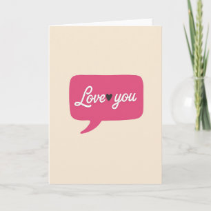 Romantic I Love You Embossed Card