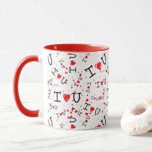 Romantic I Love You Heart Pattern Mug