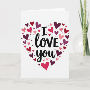 Romantic I Love You Hearts Card
