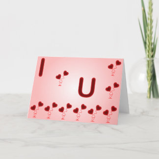 Romantic I Love You illustration with red hearts Card