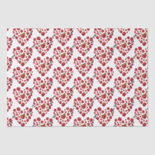 Romantic I Love You Red Roses Hearts  Tissue Paper