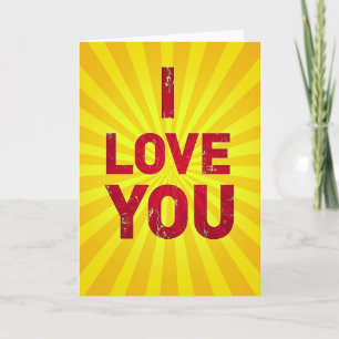 Romantic I Love You Sunburst Card