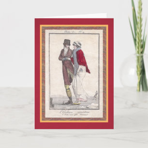 Romantic Ice Skating Vintage Style Christmas Cards