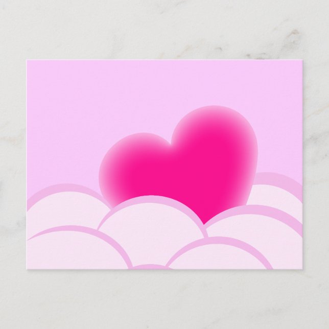 Romantic illustration with heart and bubbles postcard (Front)