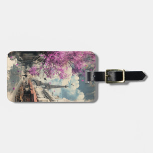 Romantic image of PAris with the Eiffel tower Luggage Tag