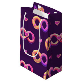 Romantic infinity and heart small gift bag