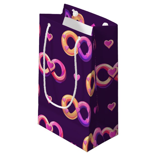 Romantic infinity and heart  small gift bag (Front Angled)